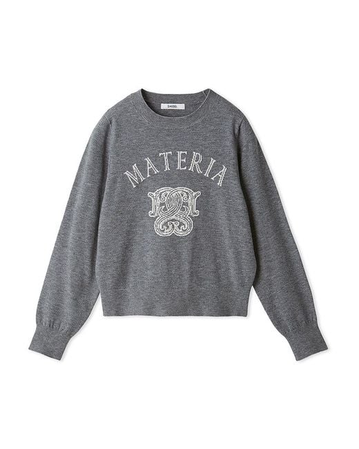 SNIDEL Brown Emblem Jacquard Knit Pullover