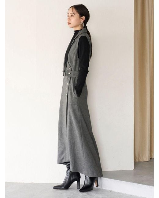 SNIDEL Gray Wrap Tailored Jumper Skirt
