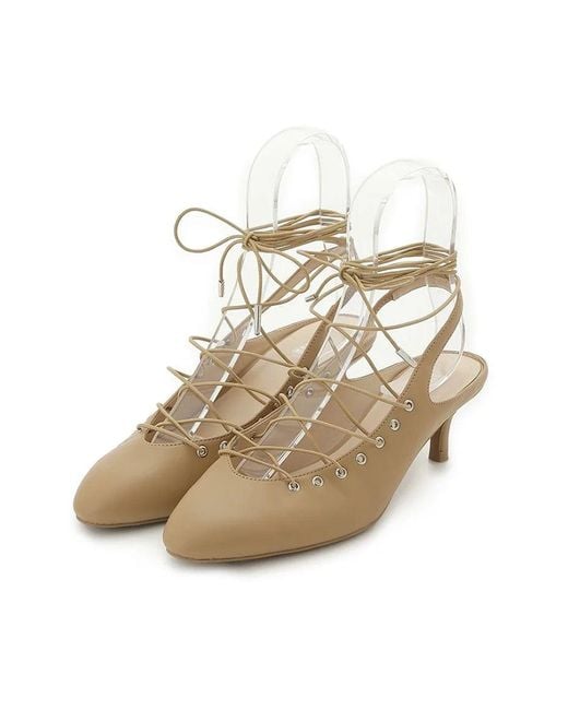 SNIDEL Natural Lace-Up Mules