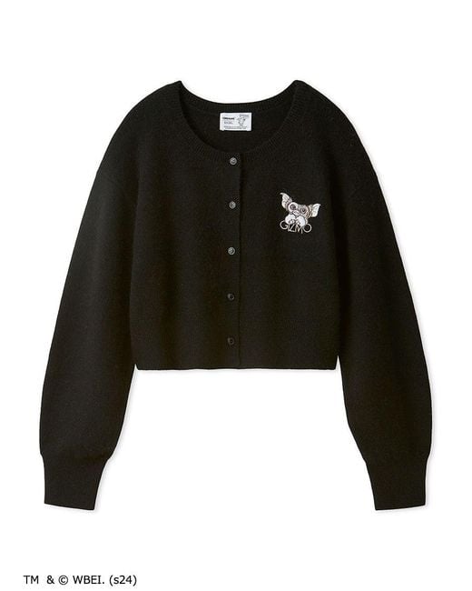 SNIDEL Pink Gremlins Special Order Embroidery Cropped Cardigan