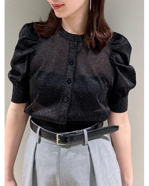 SNIDEL Black Sparkle Aurora Cardigan