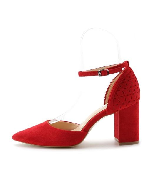 SNIDEL Red Pointed Toe Ankle Strap Heel Shoes