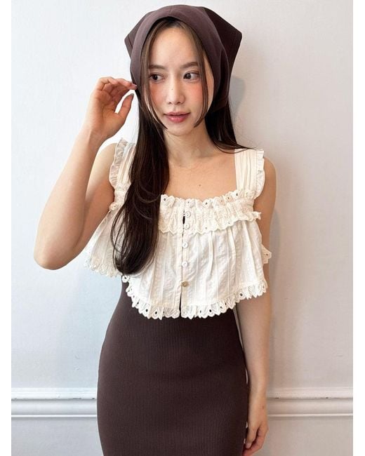 SNIDEL Brown Knitted Bandana