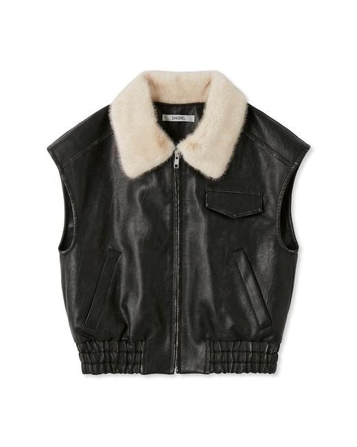SNIDEL Black Variegated Gilet Blouson
