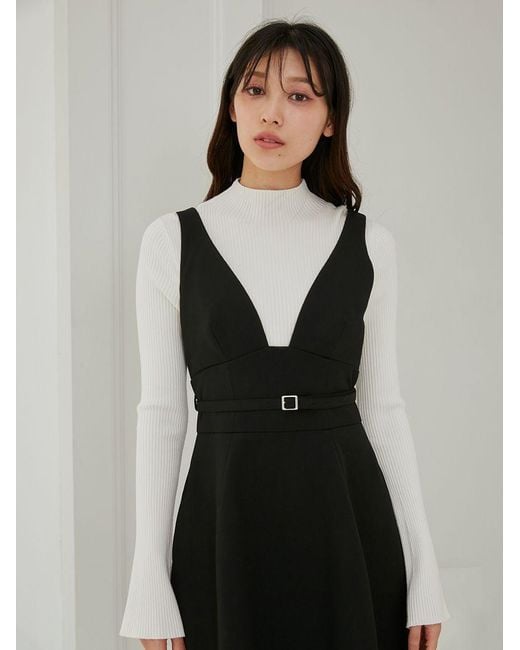 SNIDEL Black Designer Mini Dress