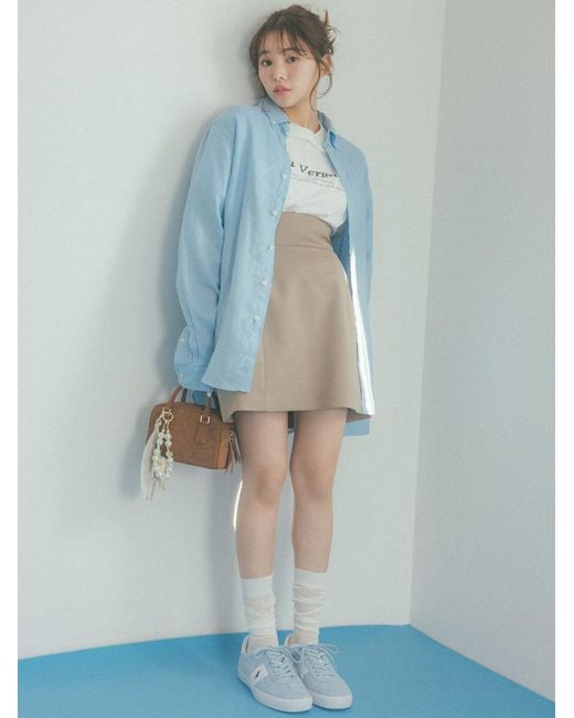 SNIDEL White High Waisted Skort