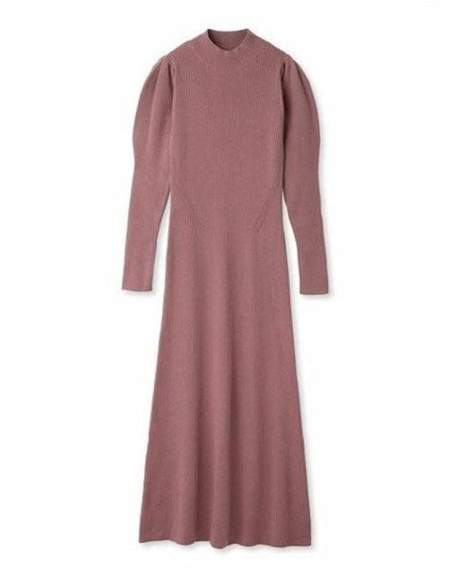 SNIDEL White Elegant Long Sleeve With Back Cut-Out Ribbed Maxi Dress