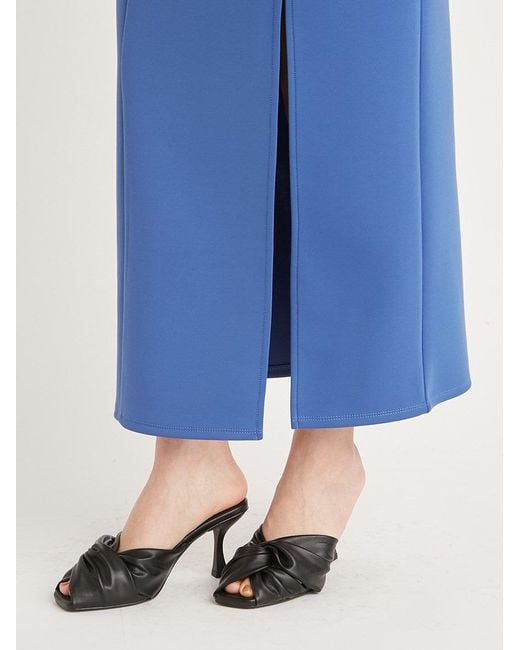 SNIDEL Blue High Waisted Maxi Skirt With Slit