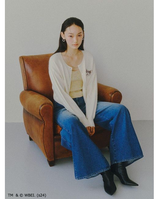 SNIDEL Pink Gremlins Special Order Embroidery Cropped Cardigan