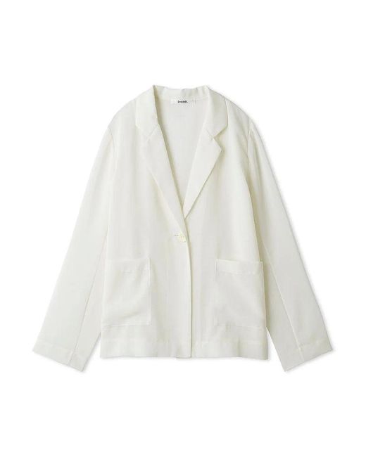 SNIDEL Women's White Sustainable Sheer Shirt Jacket