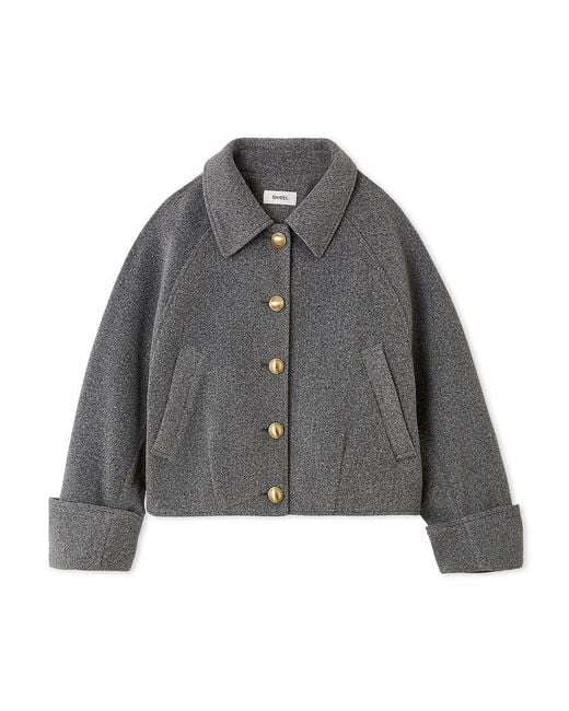 SNIDEL Black Stand Collar Metal Button Jacket