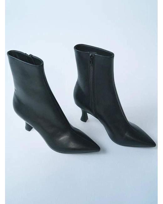 SNIDEL Black Pointed Toe Ankle Boots