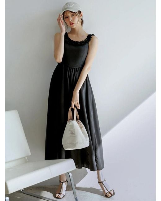 SNIDEL Black Open-Back Designed Dress