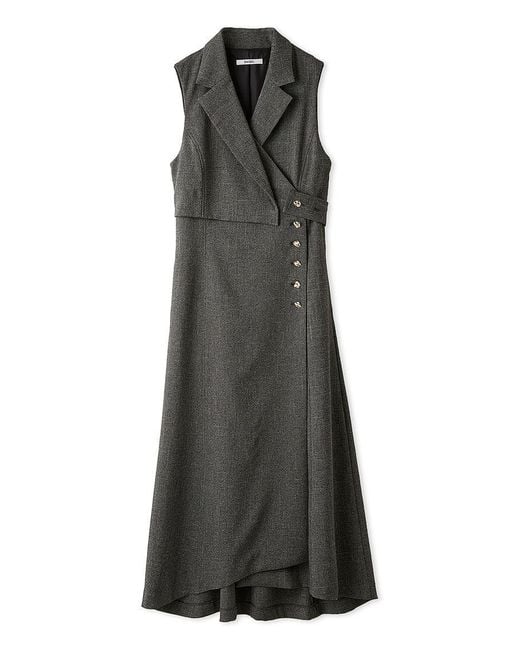 SNIDEL Gray Wrap Tailored Jumper Skirt