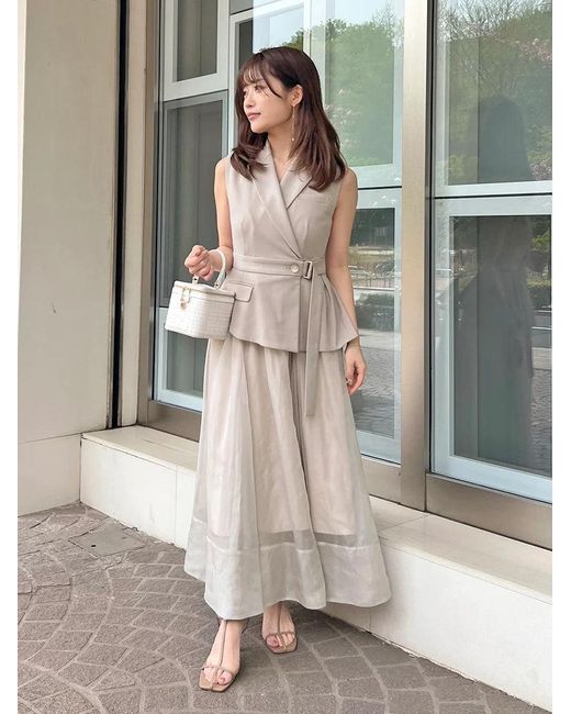 SNIDEL Natural Docking Vest Dress