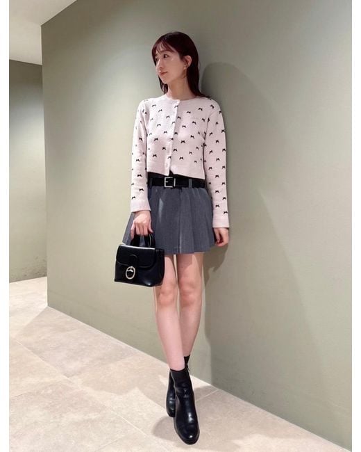SNIDEL Blue Variety Print Cropped Cardigan