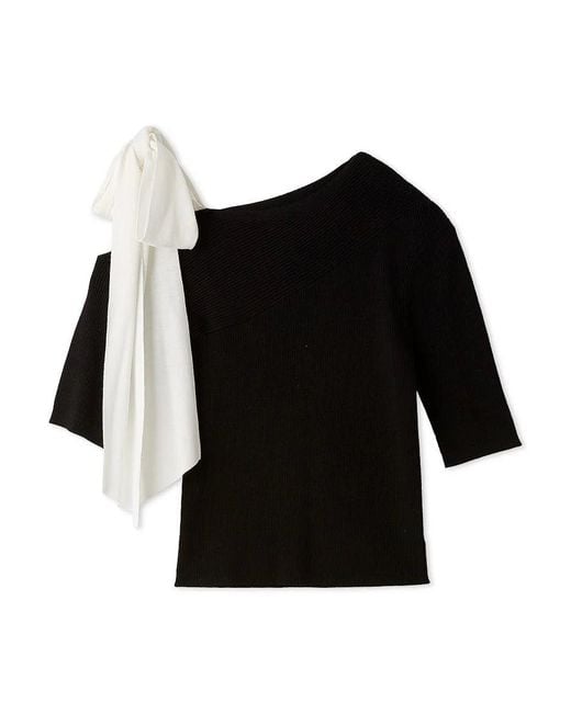 SNIDEL Natural Ribbon Shoulder Knit Pullover