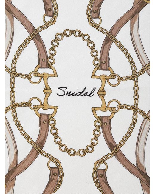 SNIDEL Blue Square Frame Design Scarf
