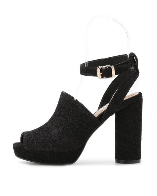 SNIDEL Black Strapped Circle Heeled Sandals