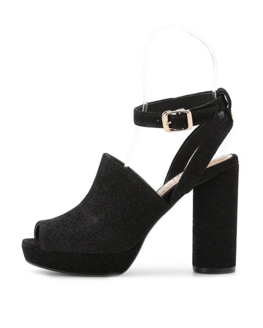 SNIDEL Black Strapped Circle Heeled Sandals