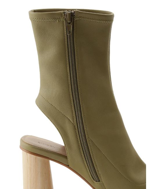SNIDEL Green Open Toe Bootie