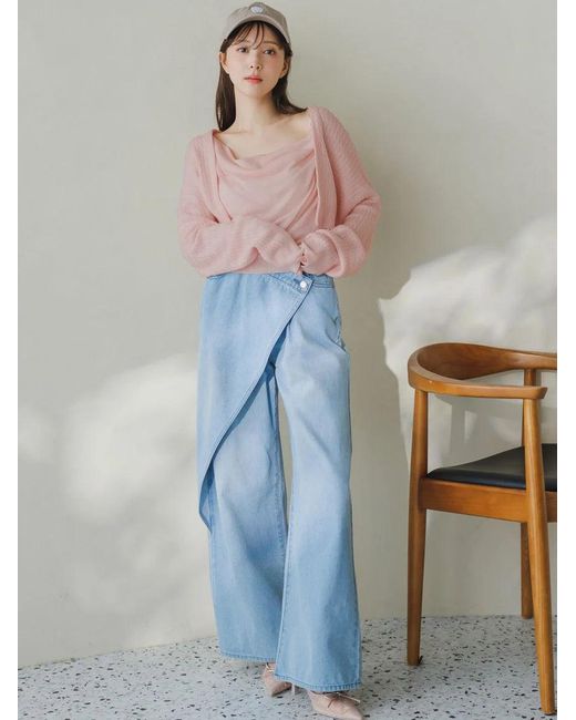 SNIDEL Green 2-In-1 Soft Knit Twin Set With Cropped Cardigan