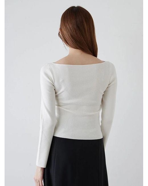 SNIDEL Black Cache-Coeur Knit Pullover Knitted Top