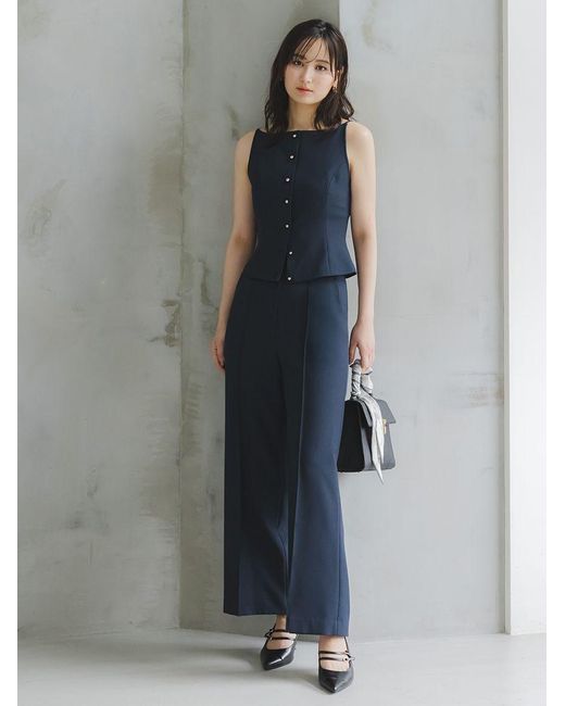 SNIDEL Blue Sustainable High Waist Wide Pants