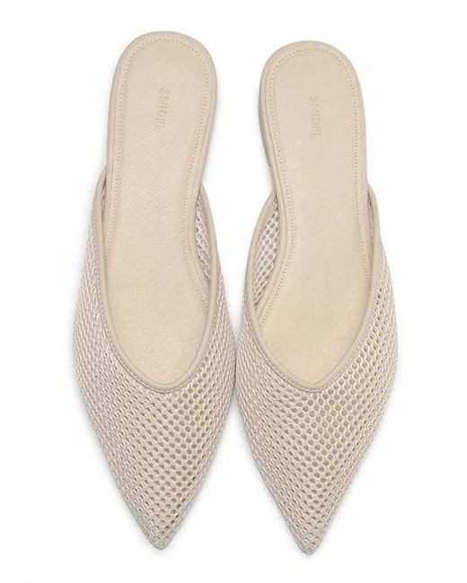 SNIDEL White Sabot Mesh Flat Mule