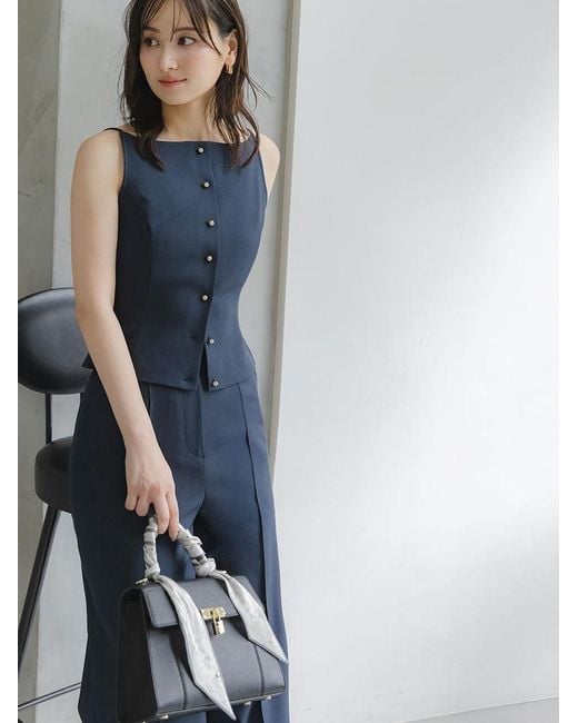 SNIDEL Blue Sustainable High Waist Wide Pants