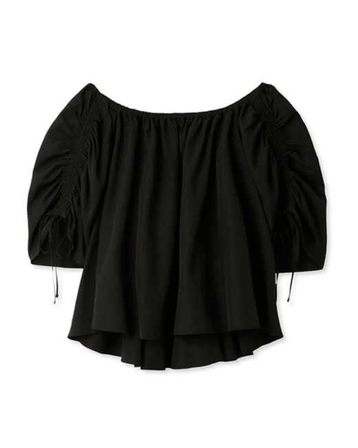 SNIDEL Red Off Shoulder Tunic Blouse