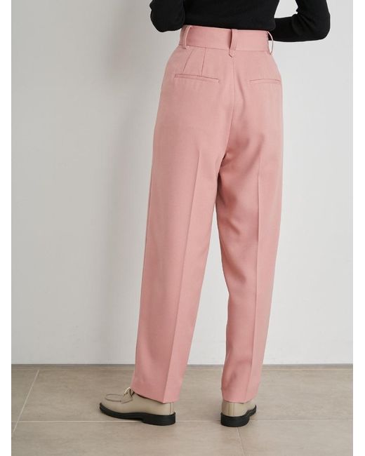SNIDEL Pink Tapered High Waist Tuck Pants