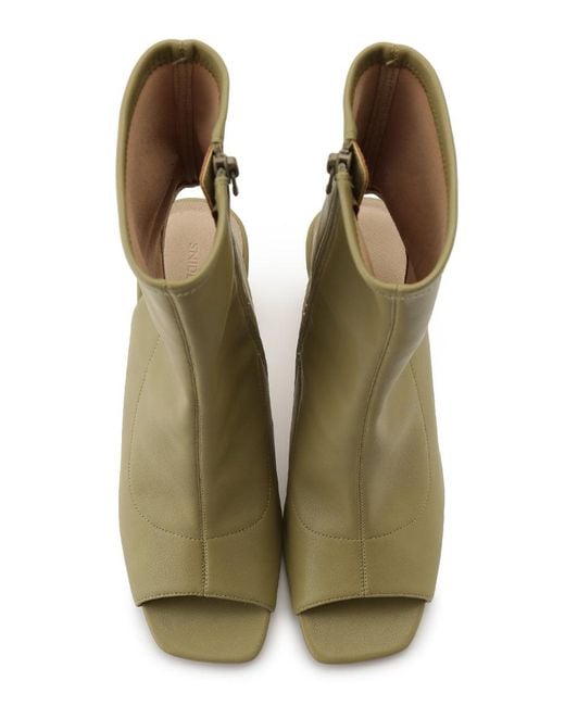SNIDEL Green Open Toe Bootie