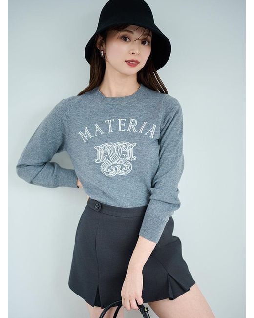 SNIDEL Brown Emblem Jacquard Knit Pullover
