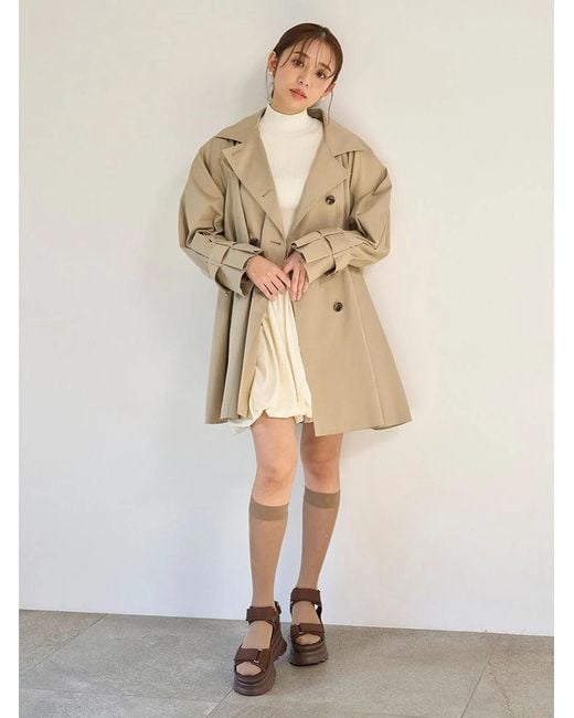 SNIDEL White Balloon Docking Mini Knit Dress