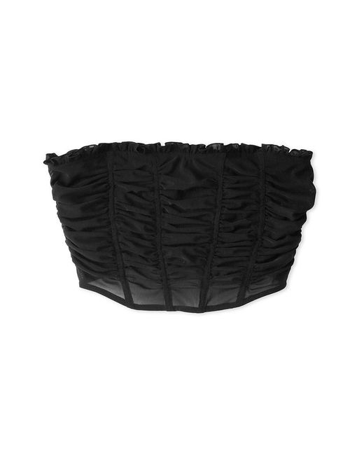 SNIDEL Black Ruched Bustier Tops