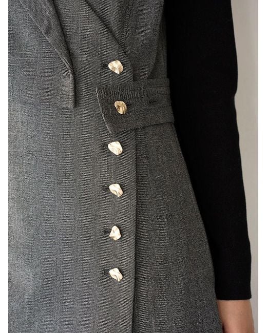 SNIDEL Gray Wrap Tailored Jumper Skirt