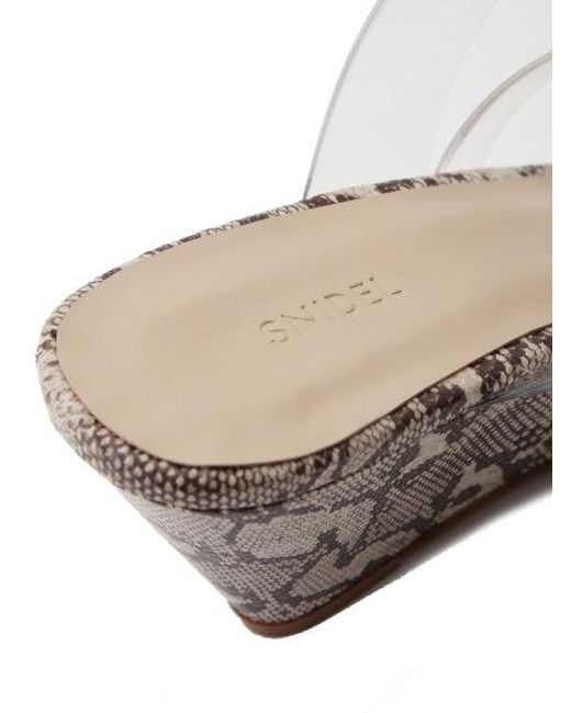 SNIDEL Multicolor Clear Vinyl Multi Strap Wedge Mule