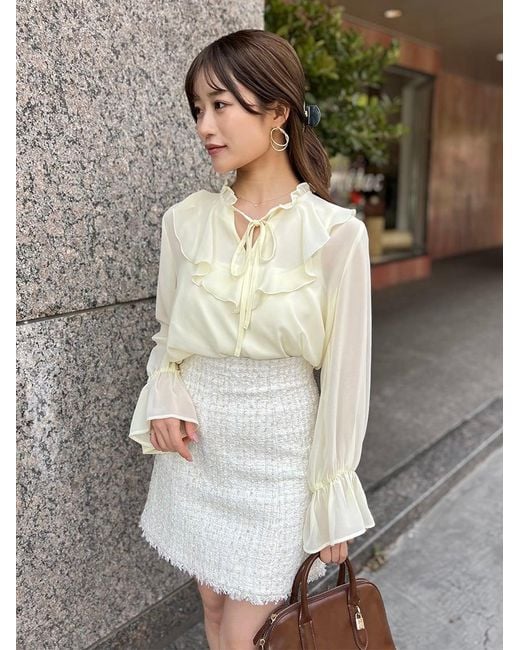 SNIDEL Gray Tweed Skort