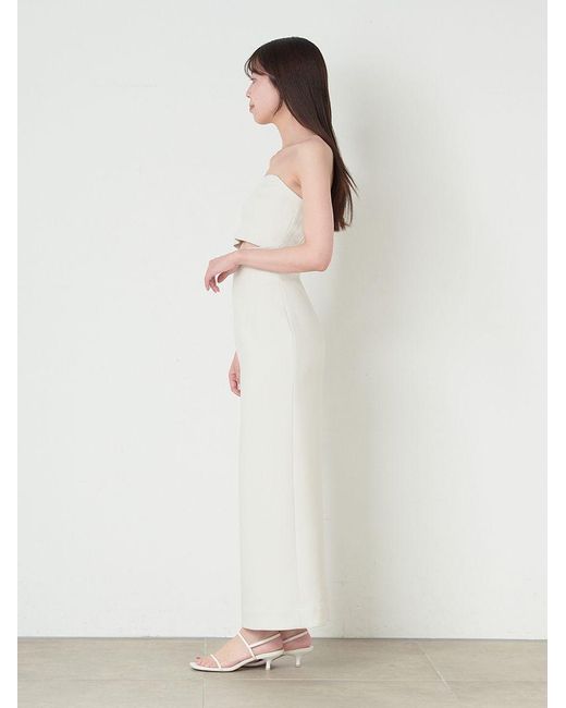 SNIDEL Black Strapless Cutout Maxi Dress