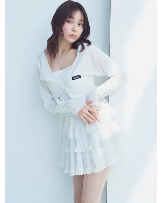 SNIDEL White Lacoste Camisole Knit Pullover