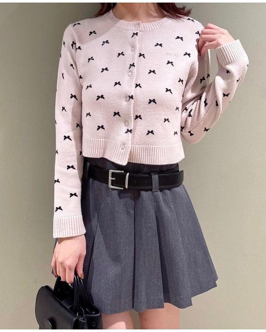 SNIDEL Blue Variety Print Cropped Cardigan