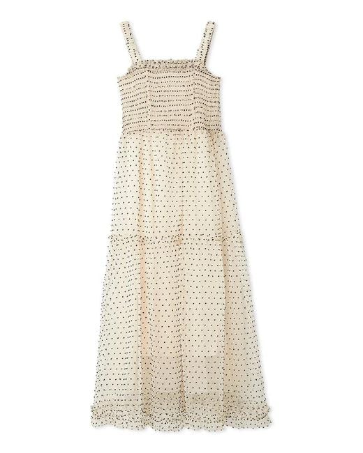 SNIDEL Natural Smocked Tiered Maxi Dress With Ruffle Straps