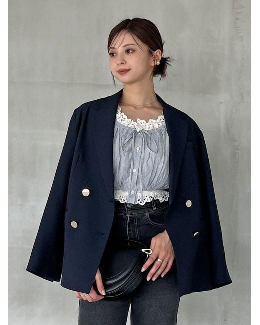 SNIDEL Black Sustainable Metal Button Tailored Jacket
