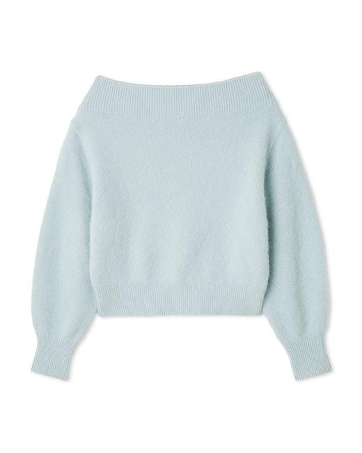SNIDEL Red Fox Alpaca Off-Shoulder Pullover