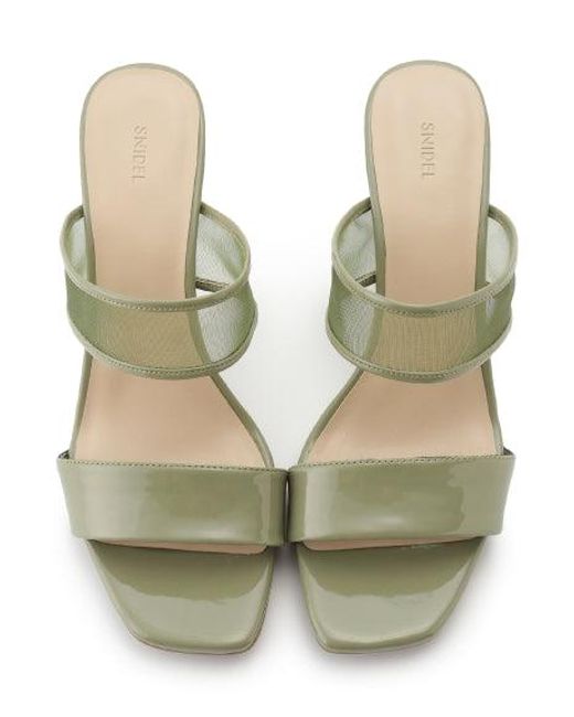 SNIDEL Black Sheer Slip Heeled Mule Sandals