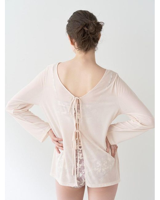 SNIDEL Natural Back Ribbon Rashguard