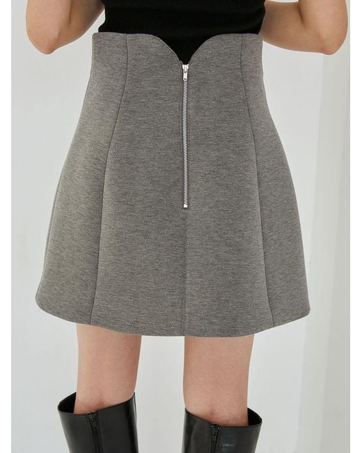 SNIDEL Gray Variety Structure Mini Skirt