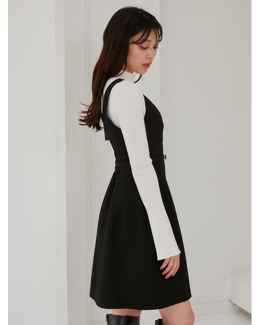 SNIDEL Black Designer Mini Dress