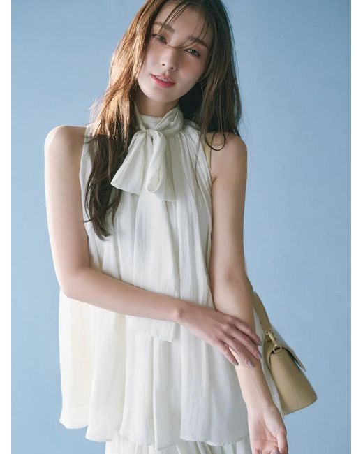 SNIDEL Blue Gathered Sleeveless Blouse Set